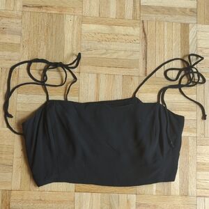 Wilfred Black Crop Camisole with Tie Straps